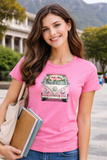Ladies White Floral Kombi T-Shirt