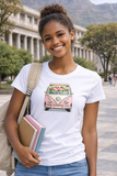 Ladies White Floral Kombi T-Shirt